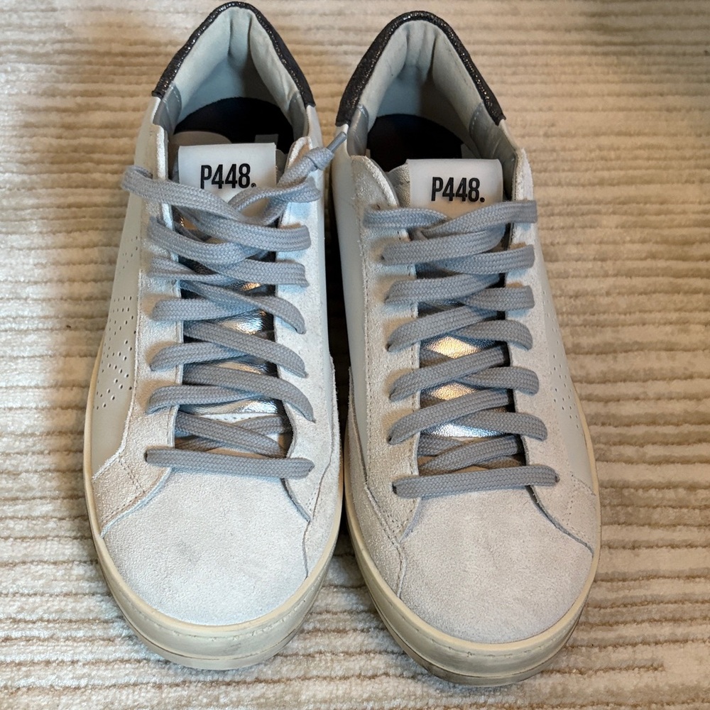 P448 Women's White and Gray sneakers new Never worn